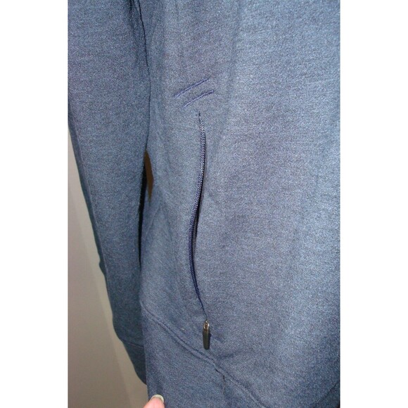 New Mens M Prana NWT Altitude Tracker Crew Shirt Zip Pocket Navy Blue Nautical - Picture 4 of 7